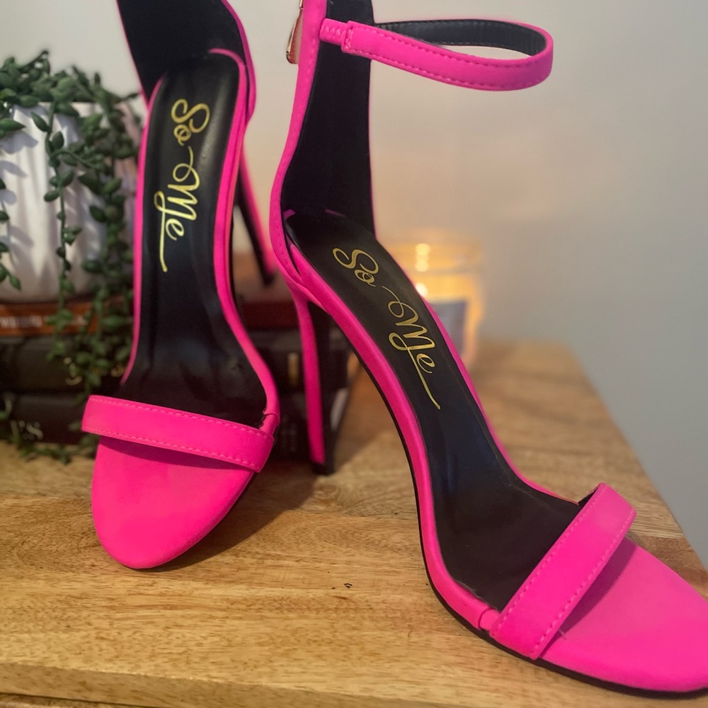 Hot pink high heels